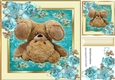 pretty floral frame with upside down teddy 8x8