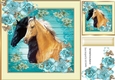 pretty floral frame with horses 8x8