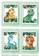 four cute dino toppers 