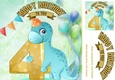 Lovely Balloons for Dinos (4th) Birthday 8x8