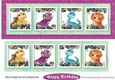 four cute dinos in pink glitter DL