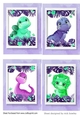 four cute dino toppers (purple)
