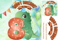 Lovely Balloons for Dinos (8th) Birthday 8x8