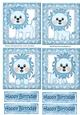 4 Cute litte blue lions on lace toppers