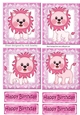 4 cute little pink lions on lace toppers