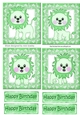 4 Cute little green lions on lace toppers