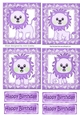 4 Cute litte purple lions on lace toppers
