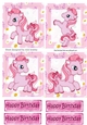 4 Cute pink little ponies in daisy frame toppers