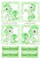 4 Cute green little ponies in daisy frame toppers