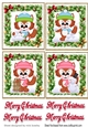 4 lovely christmas holly and bow toppers with foxes
