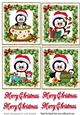 4 lovely christmas holly and bow toppers with penguins