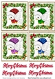 4 lovely christmas holly and bow toppers with robins