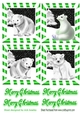 4 cute christmas white polar bears toppers in green