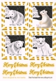 4 cute christmas white polar bears toppers in gold