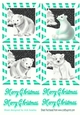 4 cute christmas white polar bears toppers in turq