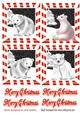 4 cute christmas white polar bears toppers in red