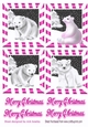 4 cute christmas white polar bears toppers in pink