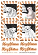 4 cute christmas white polar bears toppers in orange
