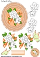 Pretty lace peach doillie with white flowers cut out