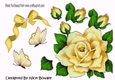 Big gold rose with diamond bow. butterflies cut outs