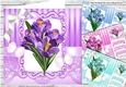 4 Pretty iris with butterflies and diamante bows card fronts 8x8 mini kit