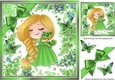 sweet little girl cuddling in green floral frame 8x8