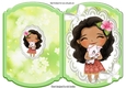 Sweet girl with animal on lace bracket card (one)