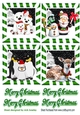 4 cute christmas animal toppers in green snow scene