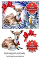Pretty Deer in snow frame with baubles A5
