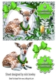 Pretty Deer in snow frame with baubles A5 (green)
