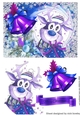 Cute reindeer with bells A5 (blue)