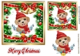 Cute dog in festive frame in a hat 7x7 (two)