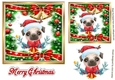 cute pug in festive frame in a hat 7x7 (three)