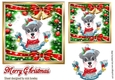 Cute grey dog in festive frame in a hat 7x7 (four)