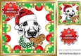 Lovely Dog in santa hat in bauble frame 8x8 (two)