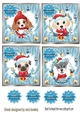 4 Cute christmas dogs in blue festive frame toppers