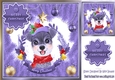 Cute dog in lilac festive frame with baubles 8x8 (two)