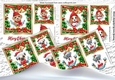 4 Cute dogs in festive frames in hats 7x7 card fronts mini kit
