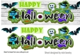 Halloween with bats and word large DL (green)