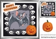 Skull frame 8x8 with pumpkin and bat