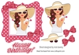 Lovely lady in a pink polkadot blowing kisses 7x7
