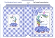 Pretty unicorn with bow on lace blue gingham folded book