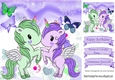 Lovely pair of unicorns with butterflies 8x8 ( purple)