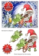 Jolly Santa playing a violin with sleigh with baubles A5