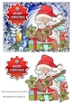 Jolly Santa playing a guitar with baubles A5