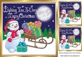 Lovely snowman with a sleigh and presents 8x8