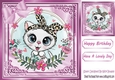 Lovely white kitten with flowers and pink bow 8x8