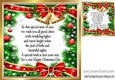 Red Bow and bells festive card front/insert with verse 8x8 (one)