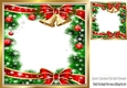 Red Bow and bells festive card front/insert 8x8 (two)