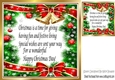 Red Bow and bells festive card front/insert 8x8 (three)
